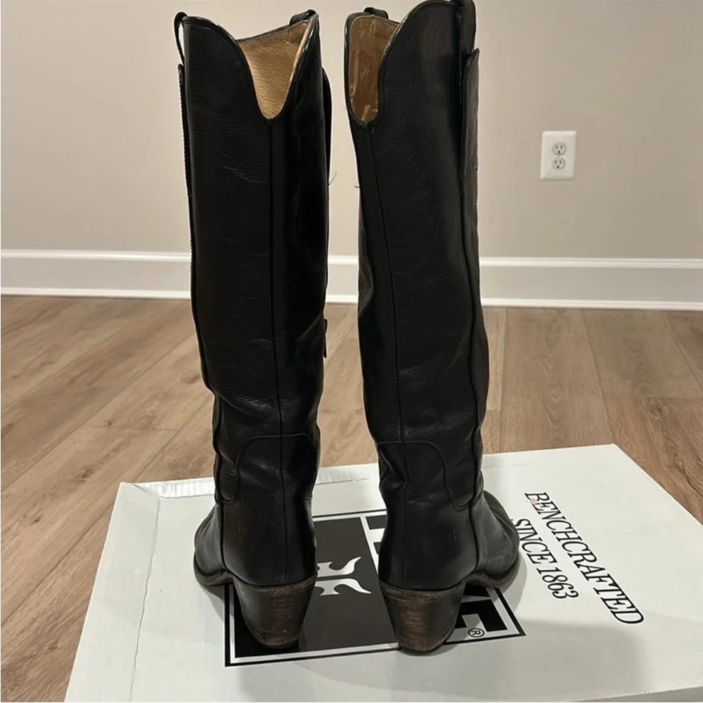Frye Black Leather Over-the-Knee Boots